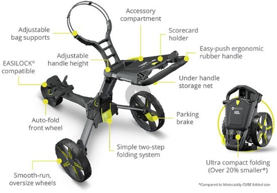 Motocaddy QB2 3 Wiel Golftrolley Zwart Rood van Merkloos — afbeelding 4