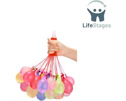 LifeStages - Waterballonnen - 666 Stuks Waterbommen - Gekleurde Waterballonnen - Waterballonnen - Snelvullende Zelfsluitende Waterballonnen - Snelle Vuller voor Alle Leeftijden - Zomer Strandspeelgoed