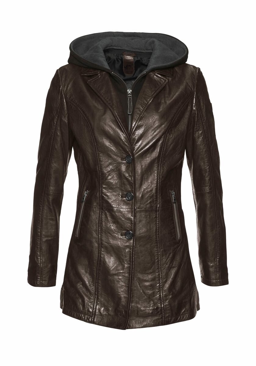 Gipsy | Leren long blazer | Dames | Donker bruin | Maat 38