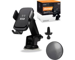 R2B Telefoonhouders Auto Zuignap met Draadloze Oplader + Dashboardpad - Raam/Dashboard/Ventilatie - Gsm Houder Auto - Autohouder - Telefoonhouder Auto - Mobiel Houder Auto - Telefoon Houder - Auto Telefoonhouder - Phone Holder Car