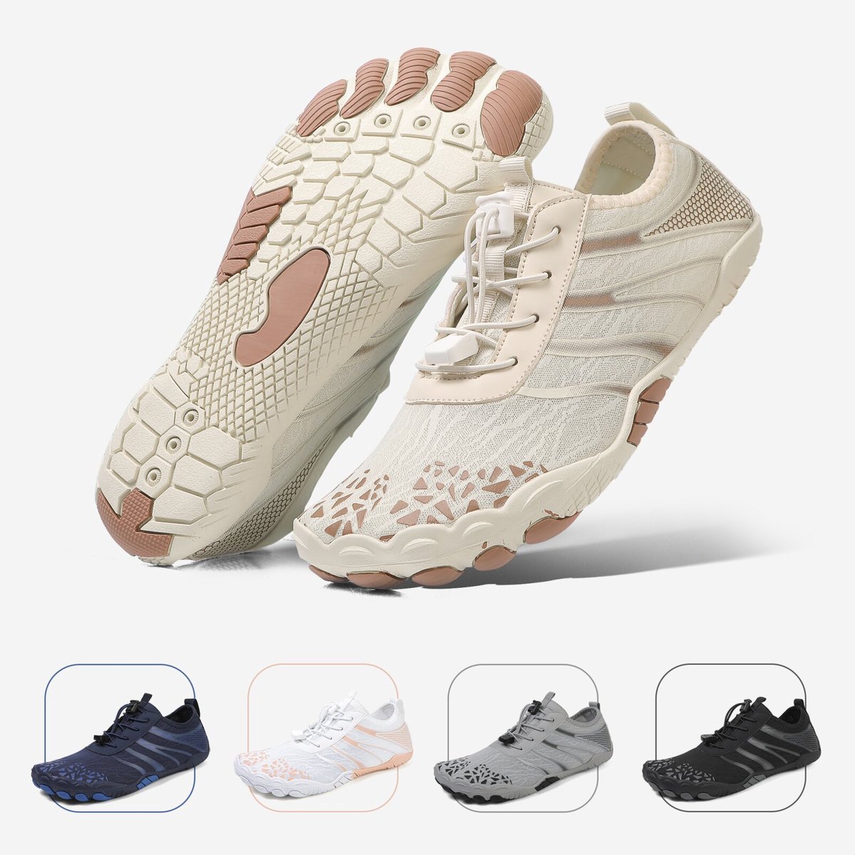 DOTALES - FlowStep barefoot schoenen Beige/Bruin 44