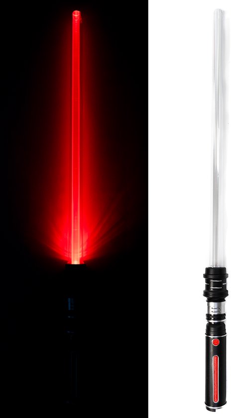 KIMU Lightsaber 2.0 66 cm - Lichtzwaard Space Star - Zwart Handvat Licht Zwaard LED Gekleurde Lamp Stok Lampjes Star Gekleurd Wars Sinterklaas Kado