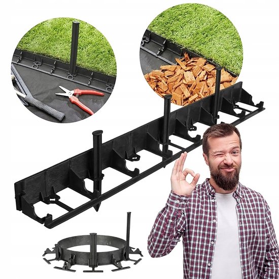 Bordure de pelouse GEOBORDER 78 + 3 ancrages / 4m