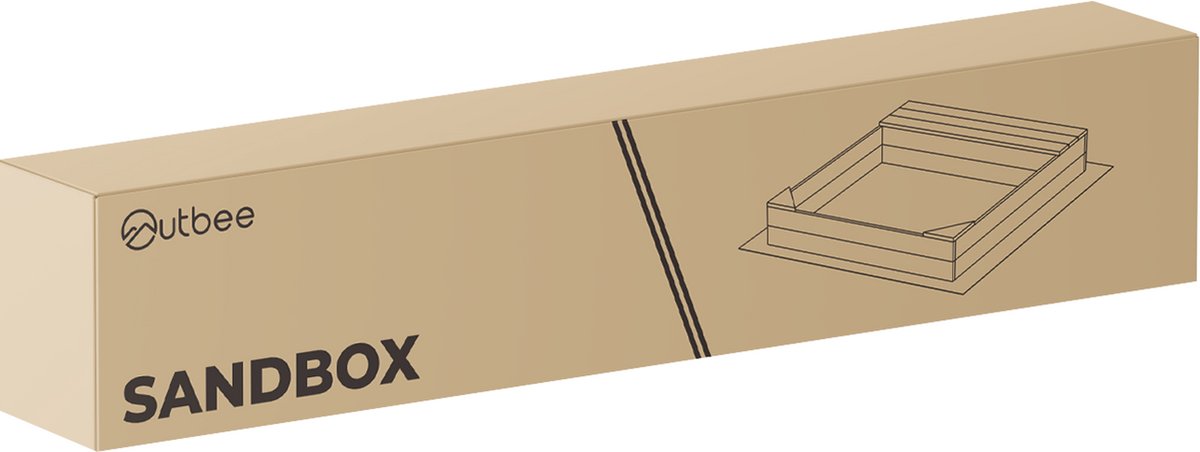 Outbee Zandbak - Zandbak met deksel - Hout - Incl. Afdekzeil - Zitplekken Voor Kinderen - 102x96x15cm — afbeelding 8