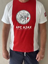 T-shirt Ajax Wit Rouge Wit Ancien Logo Adultes M - 100% coton