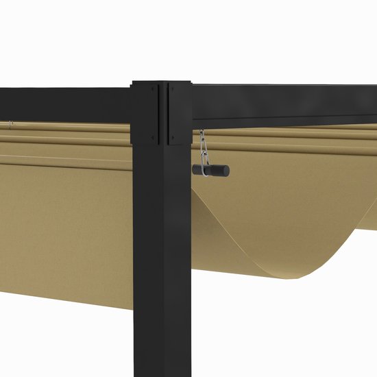 Outsunny Pavillon-Ersatzabdeckung 3x3 M – Wasserdicht, 370 G/m², UPF30+, Braun, Mit Abflusslöchern