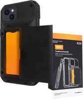 R2B Hoesje met Pasjeshouder geschikt voor iPhone 15 - 4 Pasjes - Screenprotector - Telefoonhoesjes - Gsm Hoesje - Phone Case - Model Zeist