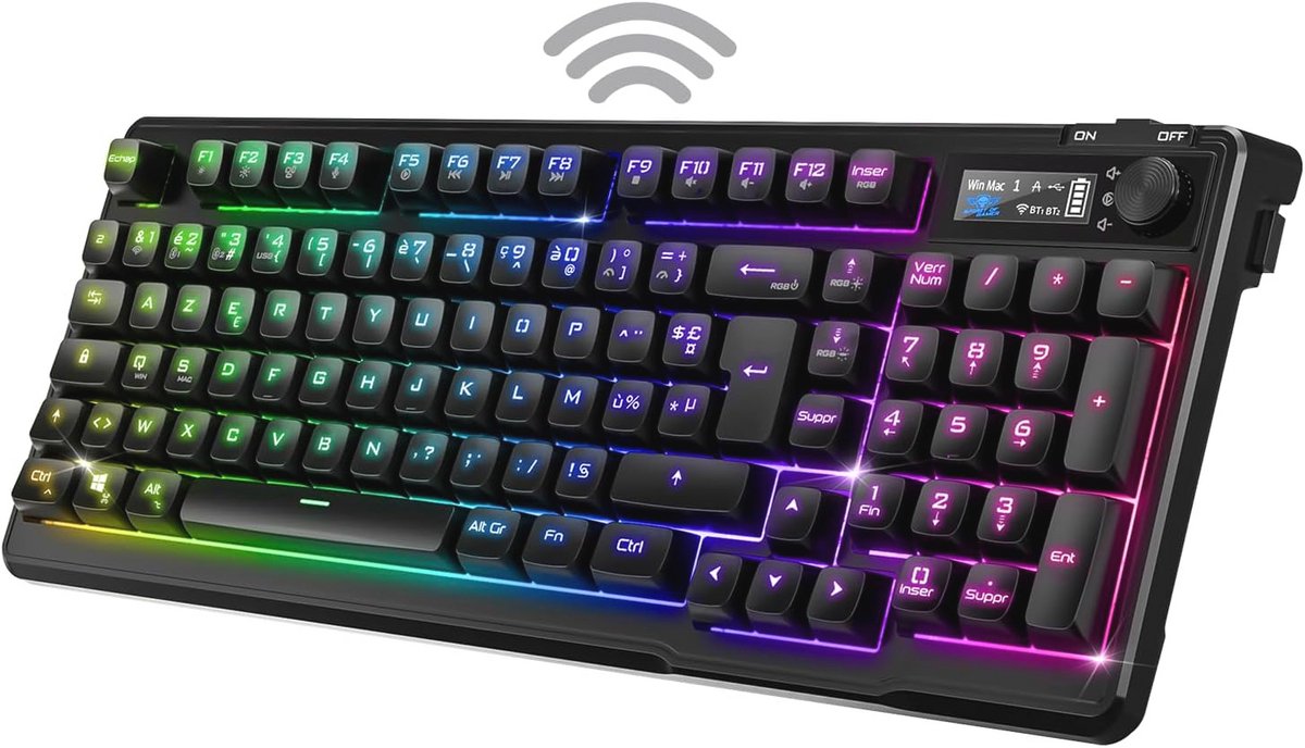 Draadloos Semi-Mechanisch Gamingtoetsenbord met RGB Achtergrondverlichting