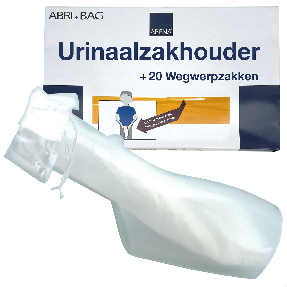 Urinaalzakhouder inclusief 20 Wegwerpzakken met Absorberende Inlegger - Eenvoudig en Hygiënisch in gebruik