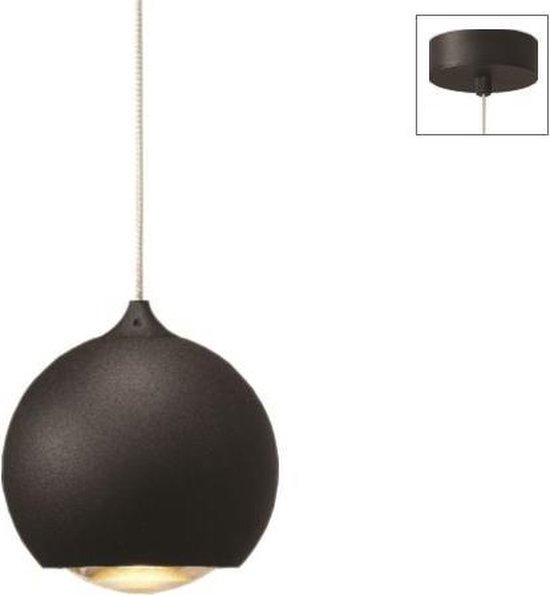 element Geleidbaarheid Bonus Hanglamp LED Denver Mat Zwart 10cm Ø | bol.com