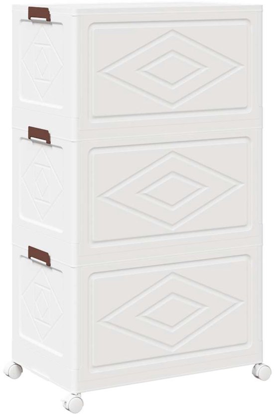 Opbergbox stapelbaar met wielen 3-laags 75 L 64x39,5x110,5 cm kopen