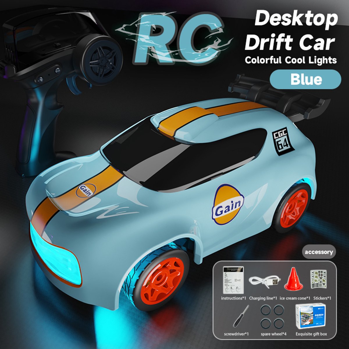 Fuegobird RC Auto - RC Voertuig - bureaublad drift auto - mini - hoge snelheid - blauw