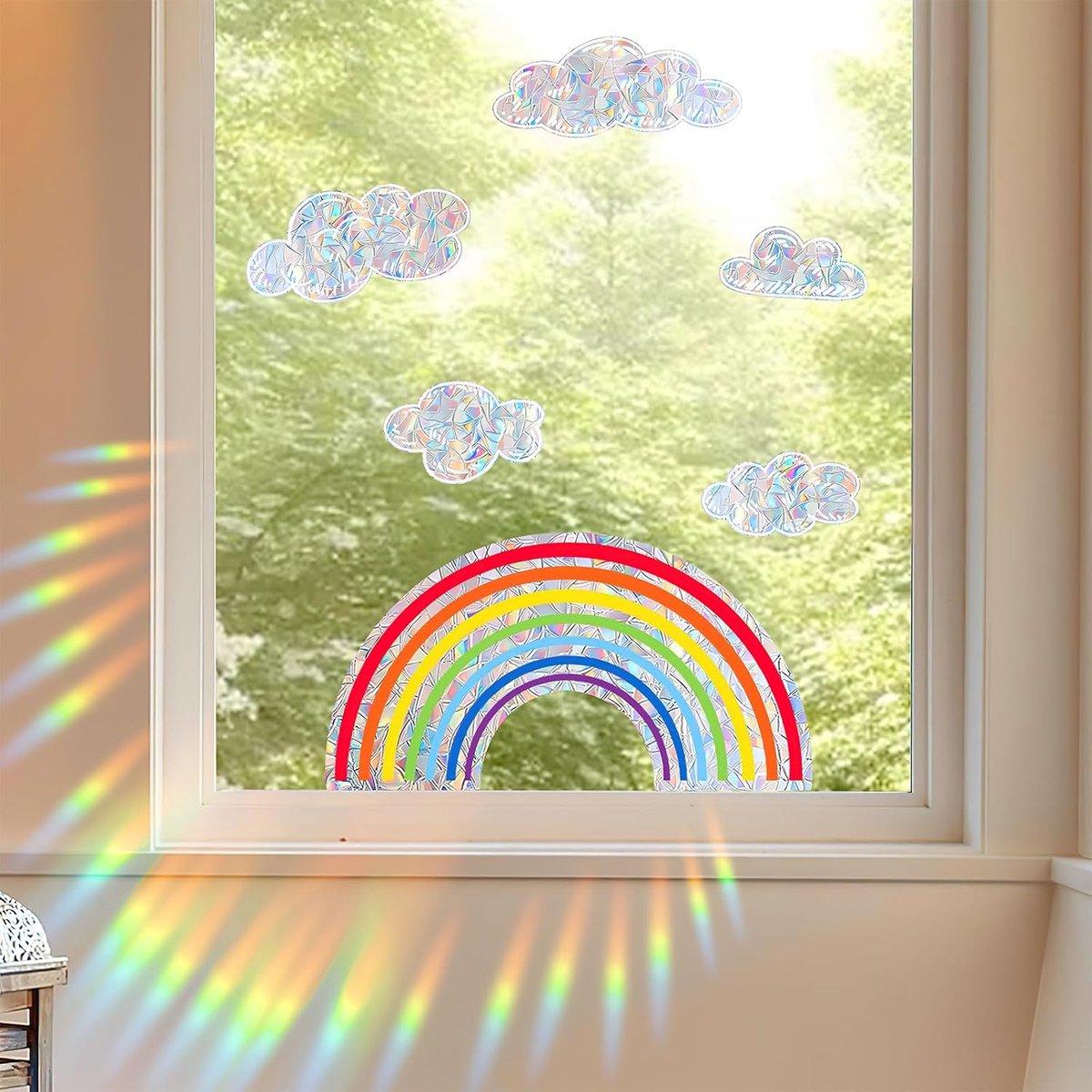 Raamstickers - muurstickers voor thuisdecoratie - Raamsticker - Regenboog-raamafbeeldingen - Raamfolie Decoratieve - voor Thuis Glas Venster