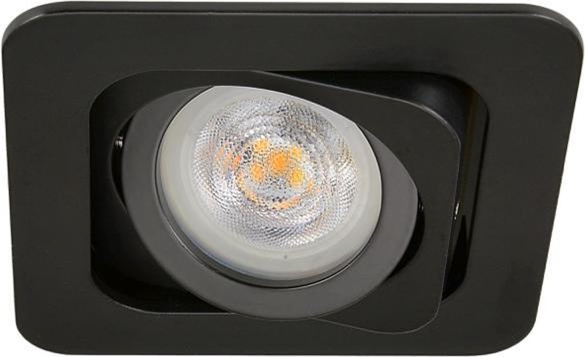 LED inbouwspot Julio -Vierkant Zwart -Warm Wit -Dimbaar -5W -Philips LED