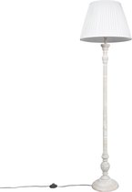 QAZQA Classico - Retro Vloerlamp | Staande Lamp met kap - 1 lichts - H 1600 mm - Crème - Woonkamer | Slaapkamer | Keuken