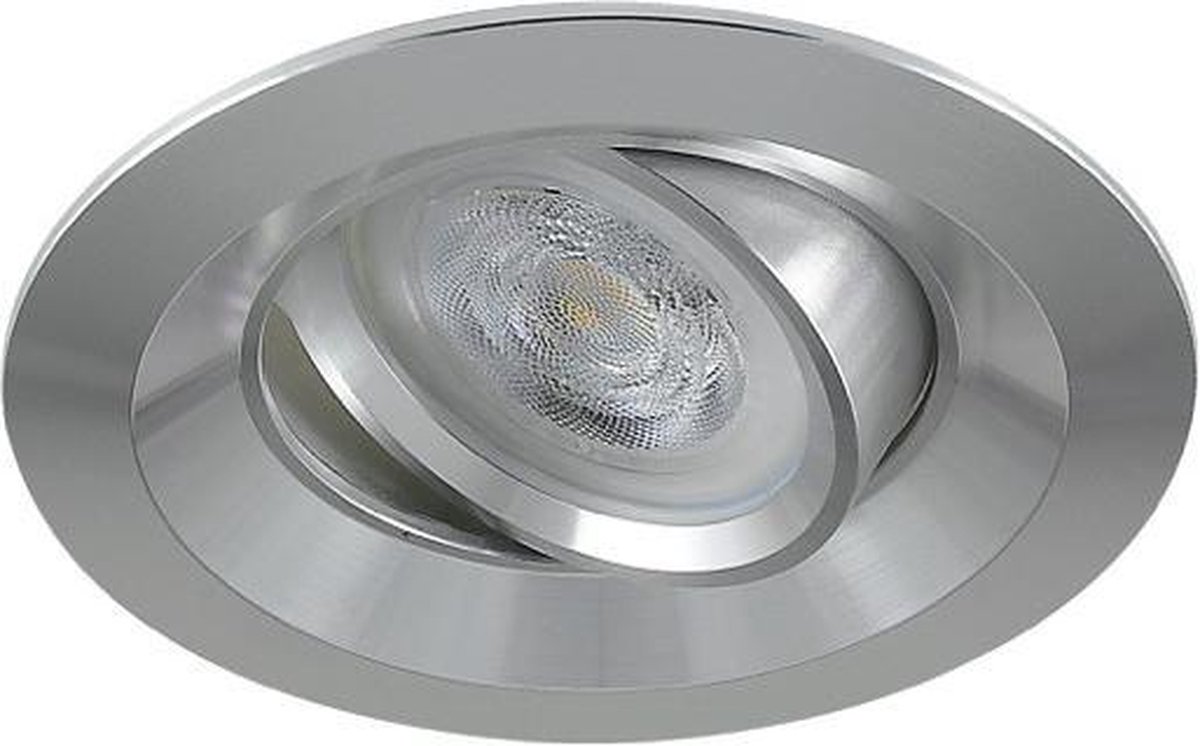 LED inbouwspot Damien -Rond Chrome -Koel Wit -Dimbaar -3.5W -Philips LED