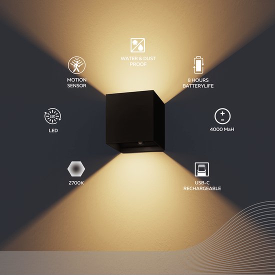Calex Wandlamp Buiten Met Sensor GU10 | Alba | Rond | IP44 | Zwart Lca01166 M3 Big