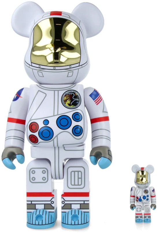 400% & 100% Bearbrick Set - Apollo 17 Astronaut (NASA)