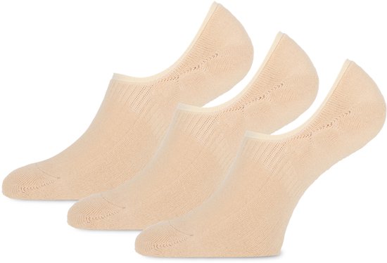 Chaussettes basses - Semelle éponge - Lot de 6 - Chaussettes basses antidérapantes - Taille 36/42 - Beige