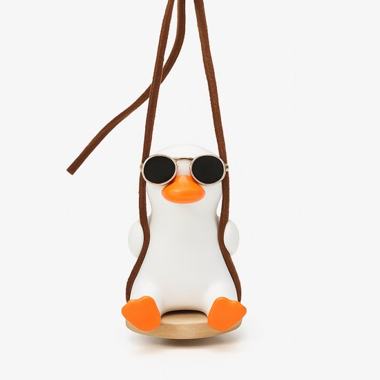 Cruva Swinging Duck Auto Hanger – Auto Spiegelhanger – Schommelende Eend – Lazy Quack – Auto Decoratie – Hanger voor Achteruitkijkspiegel – Accessoires Auto Interieur - Auto Ornament - Schommelende eend - Decoratieve Auto Accessoires - Cadeau