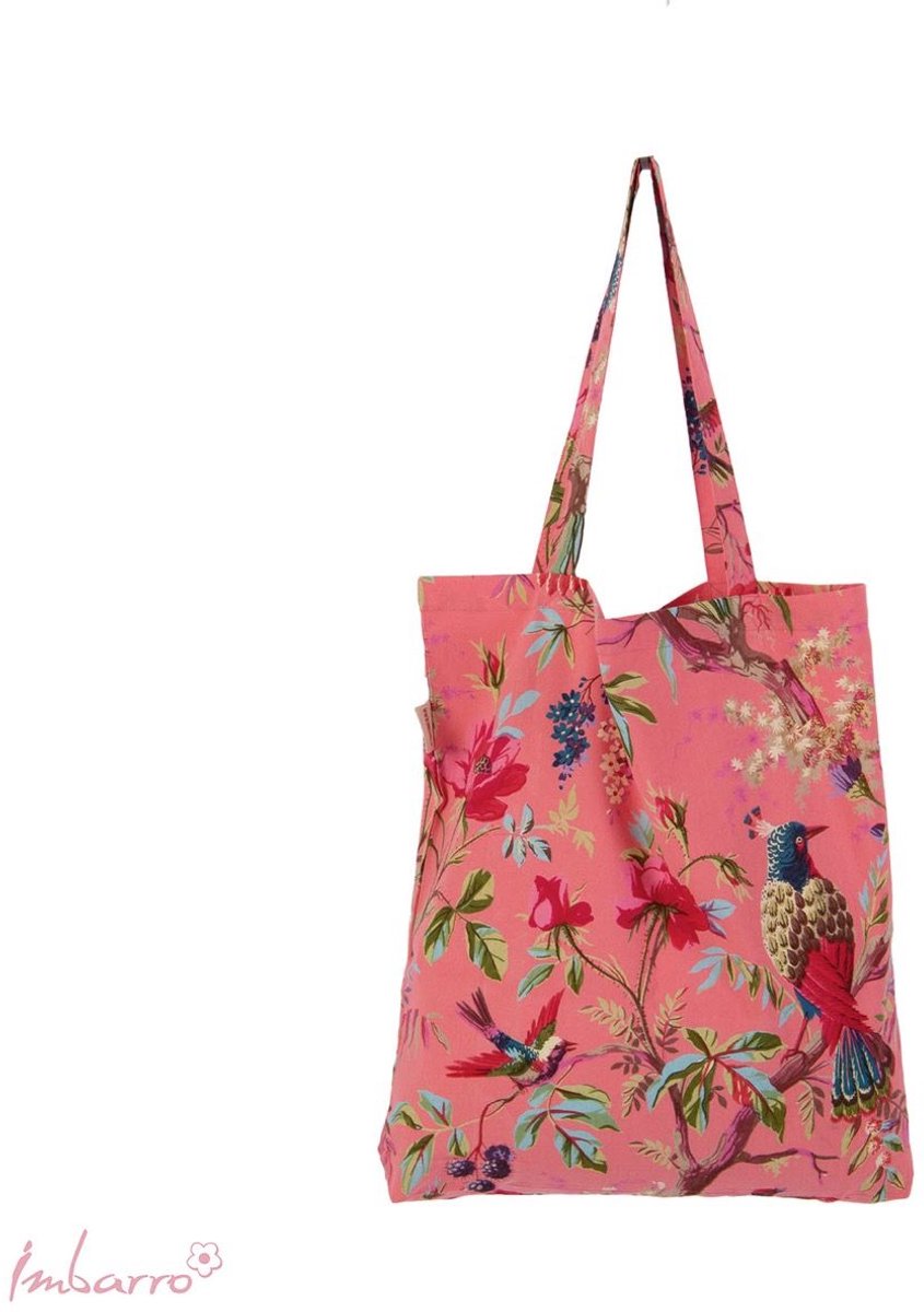 Imbarro Home & Fashion Easybag Paradise Punch in het roze 50 x 45 CM 100 % katoen