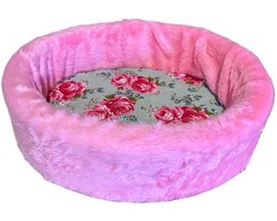 NapZZZ Hondenmand Teddy Roosprint Roze No 2: 46 x 46 x 16 cm