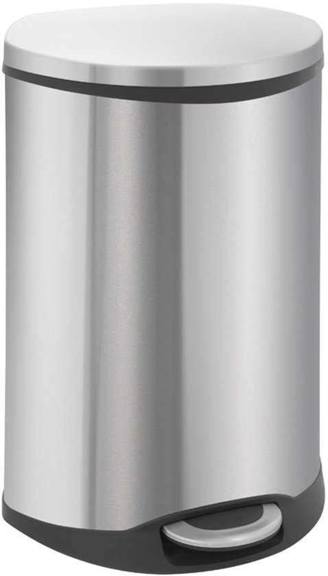EKO - Shell Bin pedaalemmer 50 liter - Stainless steel Plastic - mat RVS - Prullenbak
