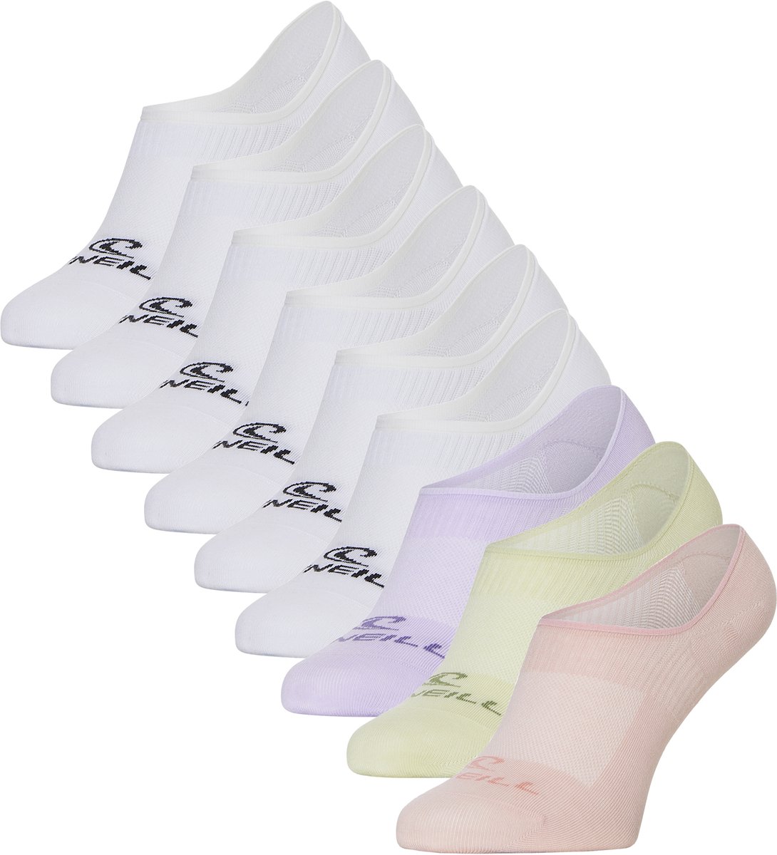 O’Neill Dames Footies Sokken No Show 9-Pack /Blossom Thistle Reed Wit