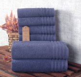 Bol.com Betully ® - Handdoeken Set - 50x100(4stuk) - 70x140cm(2stuk) - set van 6 - Hotelkwaliteit – Zware kwaliteit 500 g/m2 Blauw aanbieding
