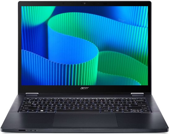 "Acer TravelMate Spin 14 TMP414RN-54 Intel Core Ultra 7 155U Hybride (2-in-1) 35,6 cm (14"") Touchscreen WUXGA 32 GB DDR5-SDRAM 1 TB SSD Wi-Fi 6E (802.11ax) Windows 11 Pro Nederlands Blauw" - Acer - Hoofdafbeelding