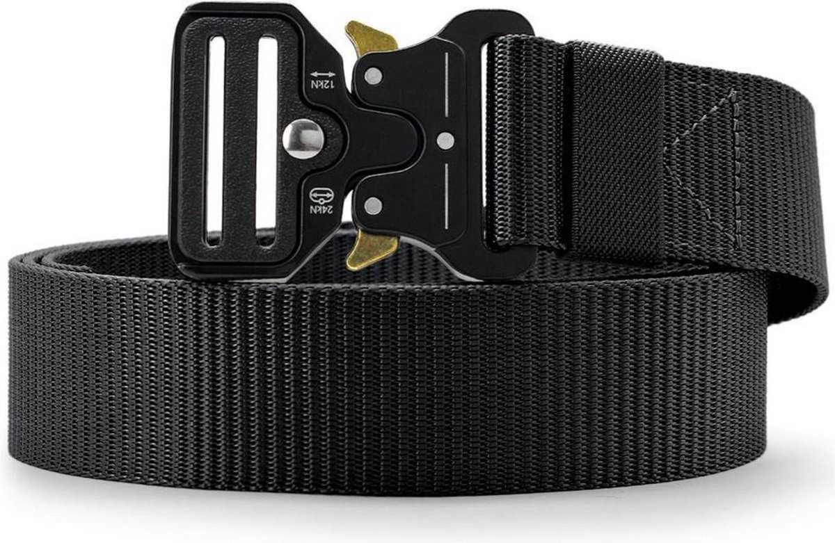 Alta-X - Tactical Belt - Werkriem - Veiligheidsriem - Heup Riem - Quick Release - 125 CM - Verstelbaar - Zwart - klik riem