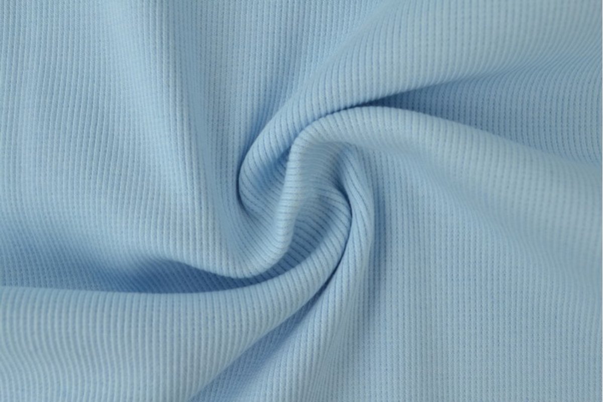 Rib boordstof - Baby blauw - 1 meter - Per meter - 60cm breed