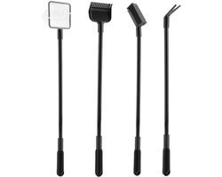 Aquarium Cleaning Tools 4 in 1 - Algen Schraper Cleaner Borstel Visnet Grind Hark Vork