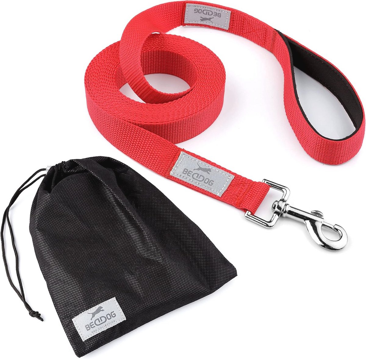 Trainingsriem met opbergtas - lange, duurzame hondenriem voor training en zwemmen