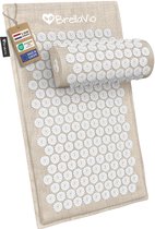 BrellaVio Eco Spijkermat Set met Spijkerkussen - Kokosvezel Vulling - 74x44 cm - Acupressuur Mat - Spijkerbed - Acupunctuur Kussen - Shakti Massage