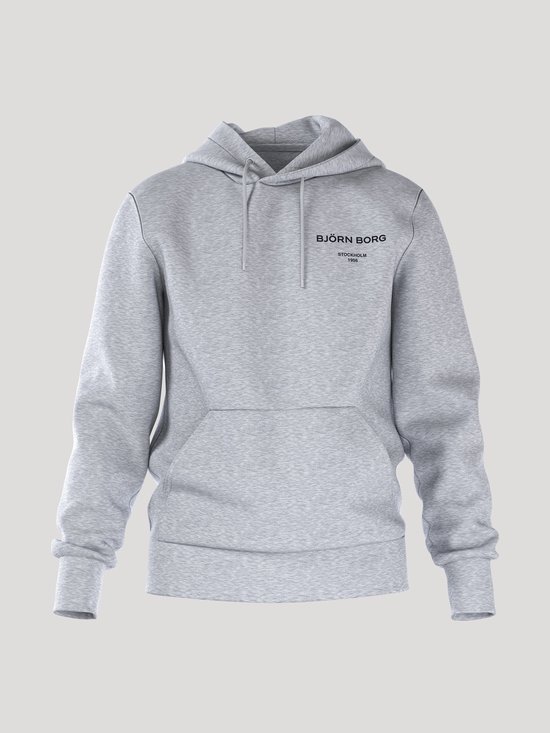 Björn Borg Essential 1 Hoodie Heren Trui met Capuchon - Katoen - Lichtgrijs 25 - Maat XL