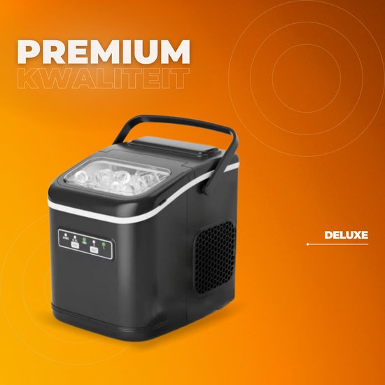 Ijsblokjesmachine - Ijsblokmakker - Ijsmachine - 2,0 Liter - 9 Blokjes in 6 Minuten - Zelfreinigende Elektrische Ijsmachine - Zwart van Merkloos — afbeelding 2