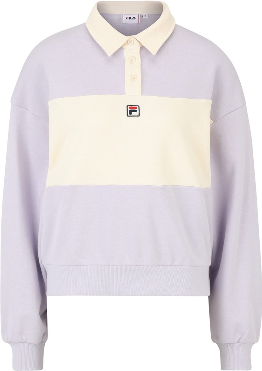 Fila Vrouwen Lange Mouw Langogne Oversized Cropped Polo Sweat FAW1007 Distel-Antiek -L Wit