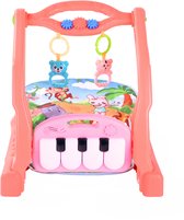 Bol.com Buxibo 2in1 Babygym/Baby Walker - Piano Speelmat voor Baby's - Muziek Speelkleed met Ratelaar en Spiegel - Roze aanbieding