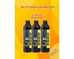 AutoFresh Auto Shampoo Set met Glanzende Afwerking, Autopoetsen, Autowash 3x 500 ml (Bundel Pack)