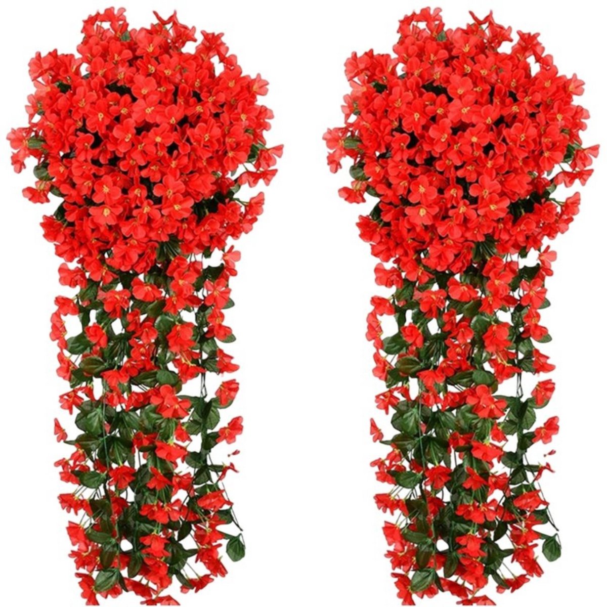 Vivva - Kunst Orchideeën - Kunstbloemen - Nepbloemen - Kunst Bloemen - Nep Bloemen - Kunstboeket - Rood - 2 Stuks - HANGROSE