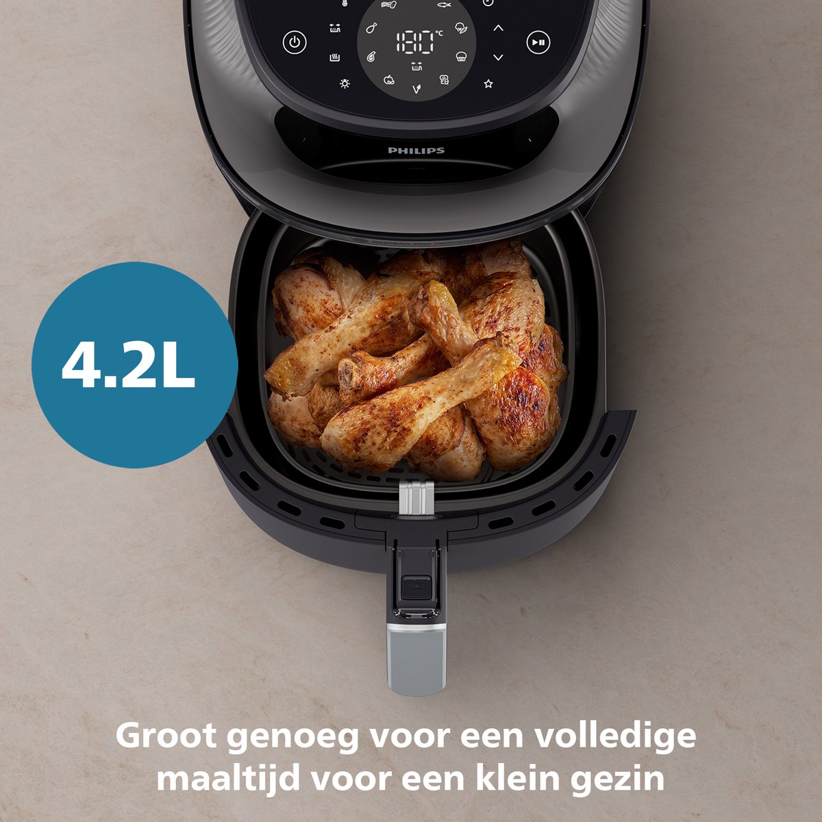 Philips 3000 Series Airfryer - NA321/00 - Kijkvenster - RapidAir Plus - 4.2L - Tot 4 Personen - Zwart — afbeelding 7