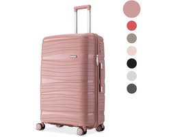 SKYCASES Travel One – 24-inch Medium Reiskoffer – Cijferslot – 41x24x69 cm – 68L – Lichtgewicht, Waterdicht & Duurzaam – Roze