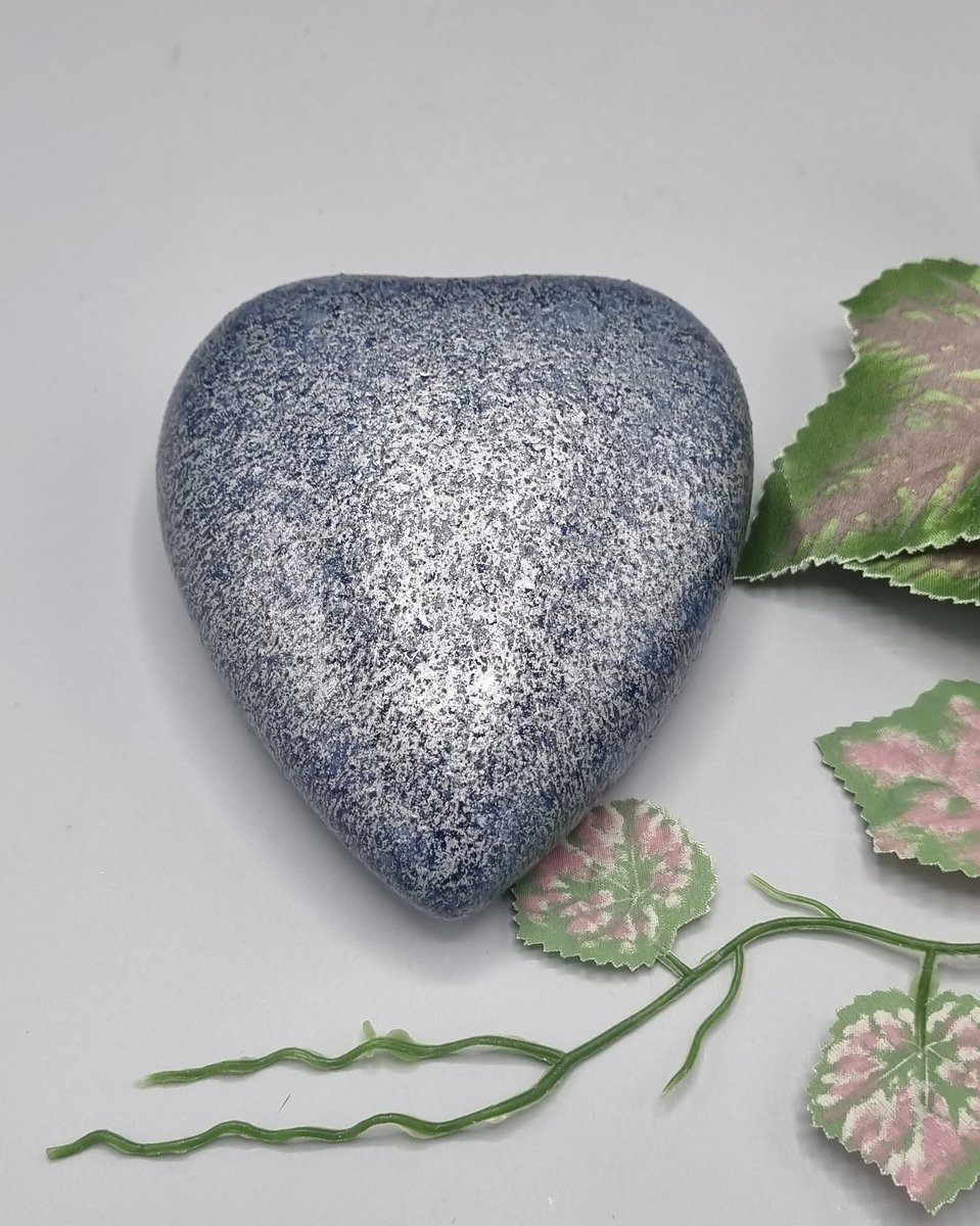Mini Urn - Keramiek - Hart - Zilver blauw - 100ml - 1 askamer - Hand-made