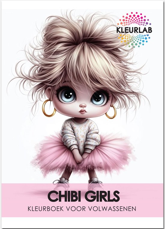 KleurLab® - Chibi Girls - Kleurboek voor Volwassenen & Tieners - Fantasy, Kawaii & Street Style - Meisjes - 48 Kleurplaten A4 Formaat - Enkelzijdig bedrukt