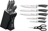 Bol.com Royal Swiss® Messenset – 7-delig RVS Keukenmessen met Krasbestendige Coating & Zwart Messenblok aanbieding