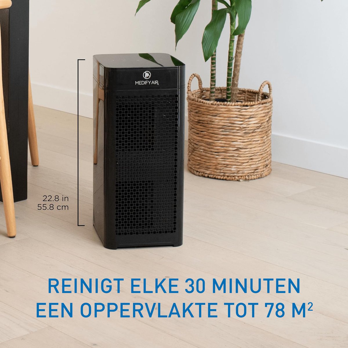 Medify Air MA-40 Luchtreiniger – 288 m³/u Air Purifier – HEPA H13 Filter & Touchscreen – Nachtmodus – Luchtfilter tegen Hooikoorts, Allergieën & Huisstofmijt – Zwart – foto 2