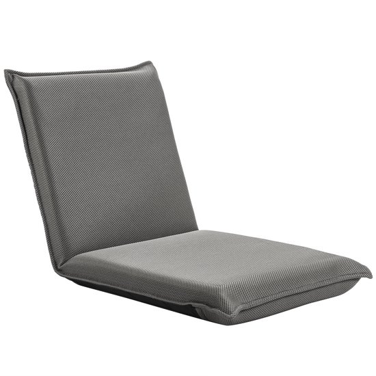 COSTWAY Vloerstoel, vloerstoel met 6-traps verstelbare rugleuning, gamestoel gevoerd, vloerbank, meditatiestoel, lazy sofa, vensterstoel, meditatiestoel, grijs