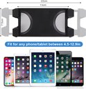 Zwarte verstelbare tablet/telefoonhouder van 22cm breed, voor apparaten tussen 4.5-12.9 inch.