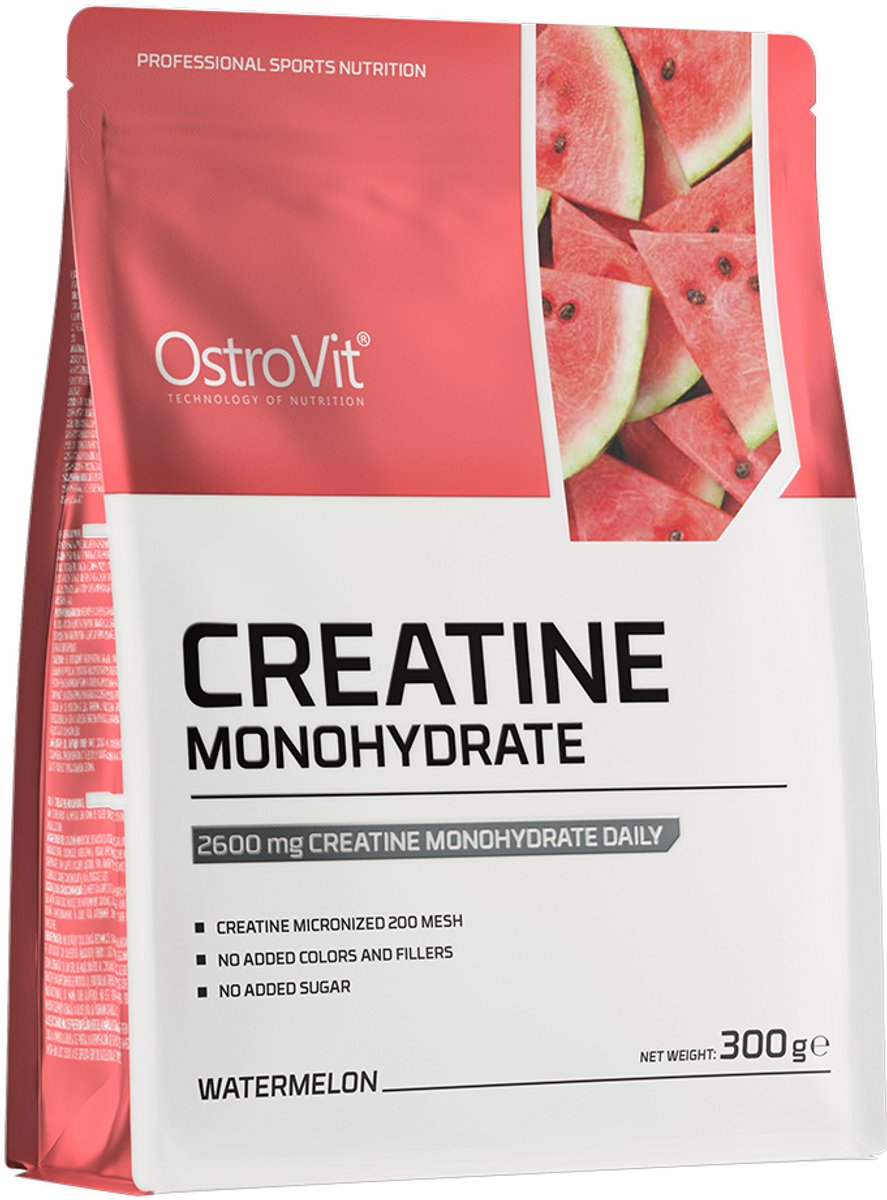 Goedkoopste Creatine - Creatine Monohydraat - Poeder - 300 g - Watermelon - OstroVit - Supplementen